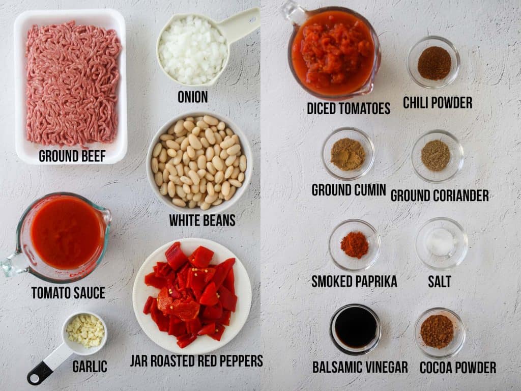 Slow Cooker Roasted Red Pepper Chili - Sweet Peas and Saffron