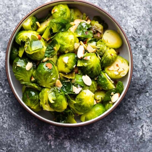 instant pot brussels sprouts in bowl