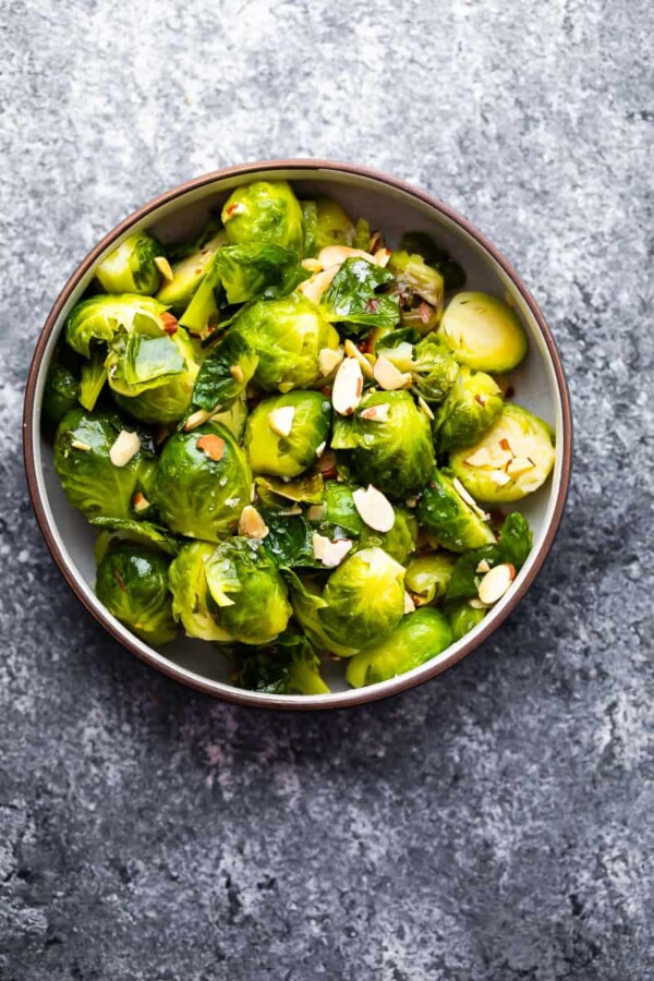 instant pot brussels sprouts in bowl