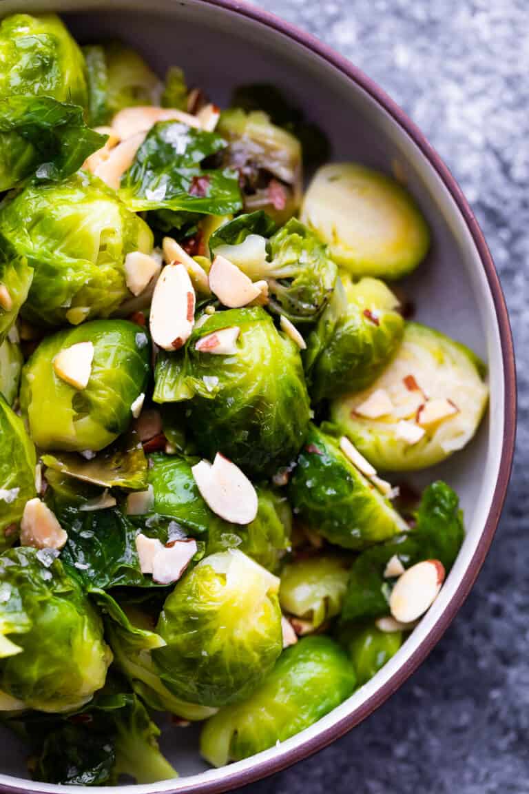 Instant Pot Brussels Sprouts (fresh + frozen) Sweet Peas and Saffron