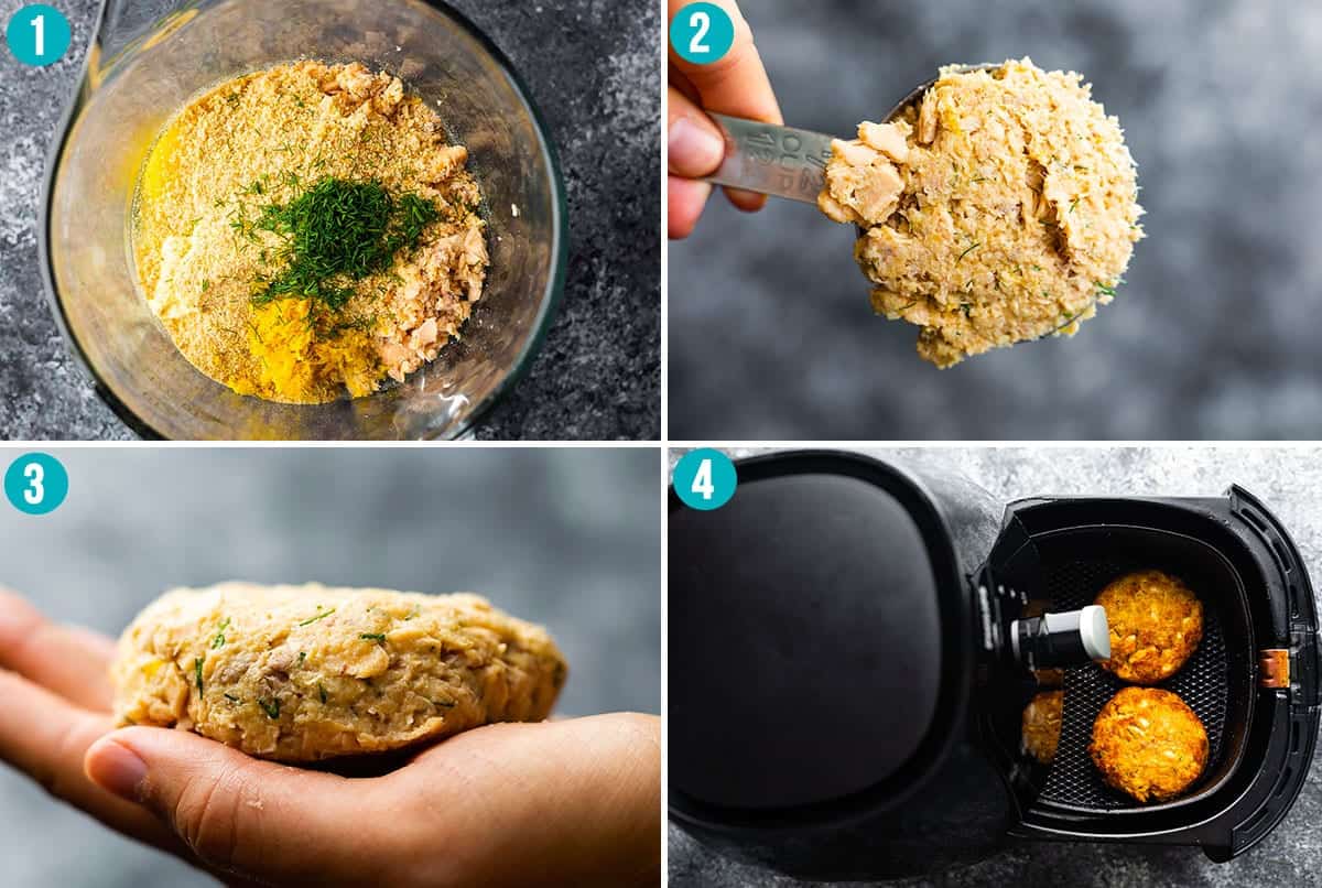 Air Fryer Salmon Patties (Golden + Crispy) - sweetpeasandsaffron.com