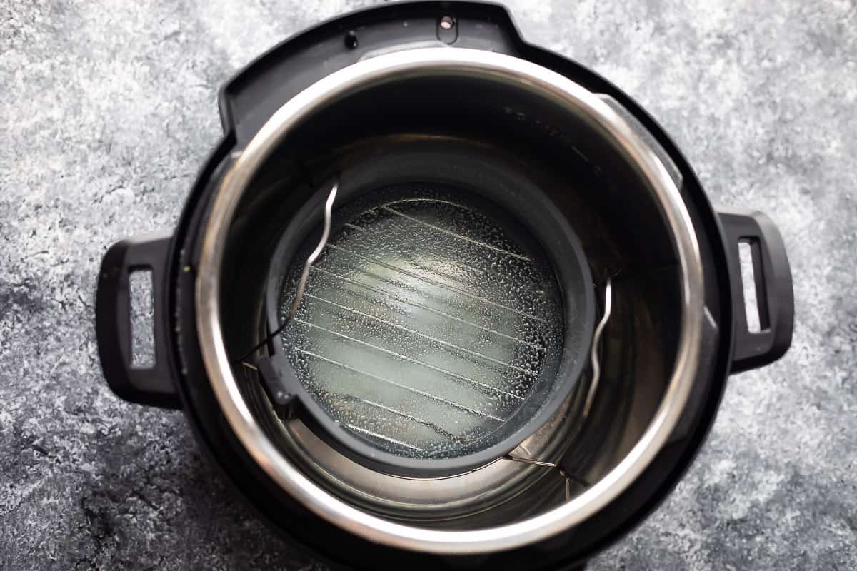 instant pot with trivet and cake pan