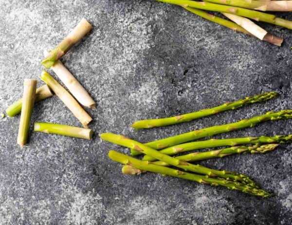 asparagus with tips snapped off
