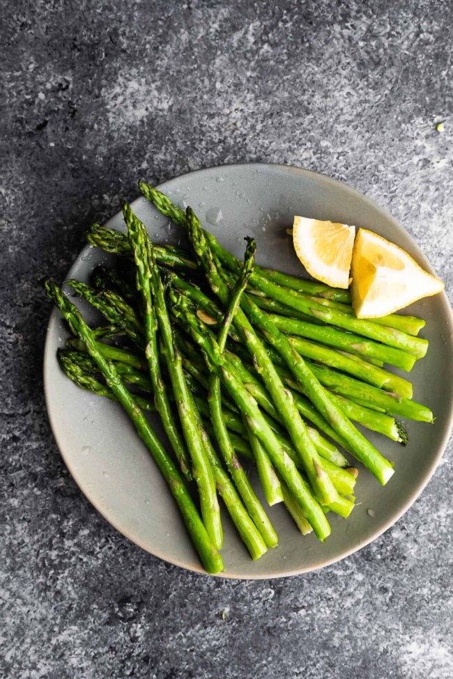 Lemon Parmesan Air Fryer Asparagus Sweet Peas and Saffron