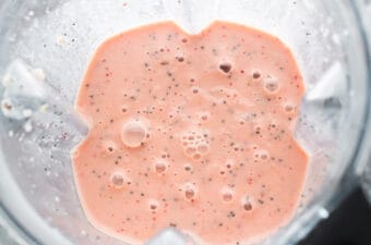 strawberry smoothie in blender
