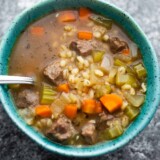 Healthier Beef Barley Soup - Sweet Peas and Saffron