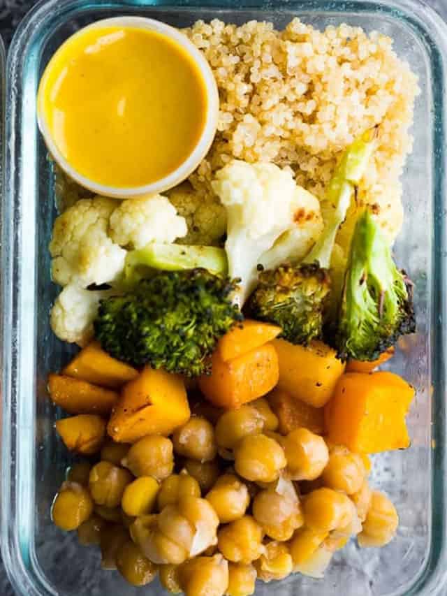 Vegan Roasted Vegetable Meal Prep - Sweet Peas and Saffron