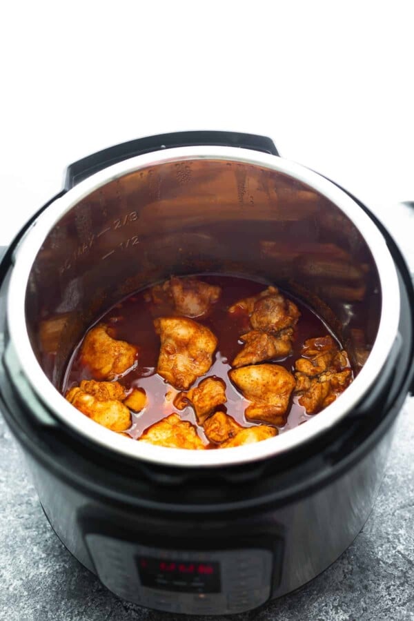 cooked bbq chicken in instant pot