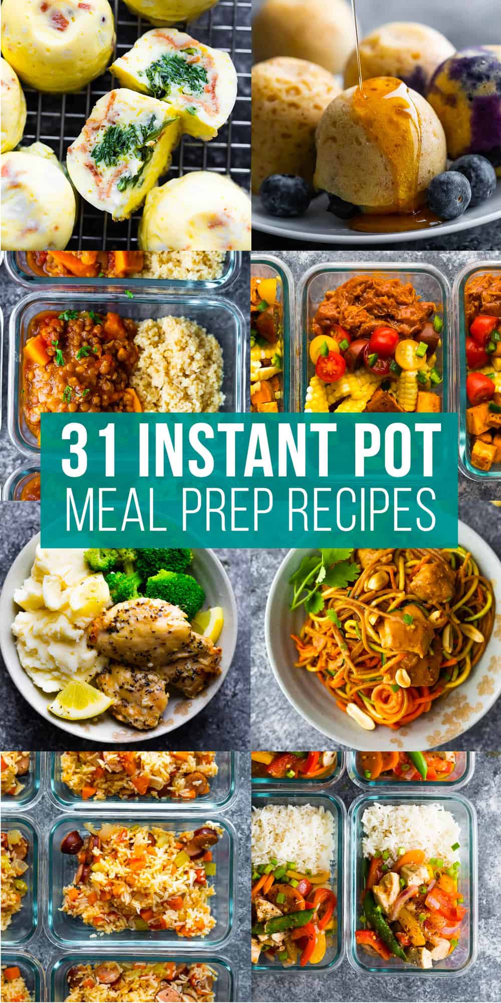 collage image that says '31 instant pot meal prep recipes'