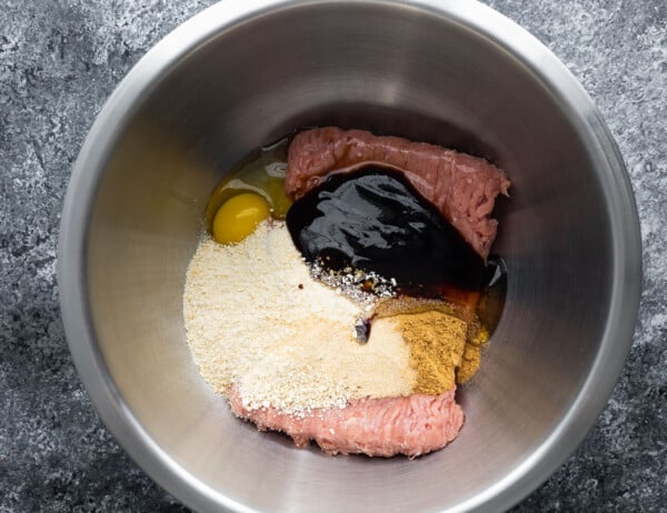 hoisin turkey meatloaf ingredients in a bowl