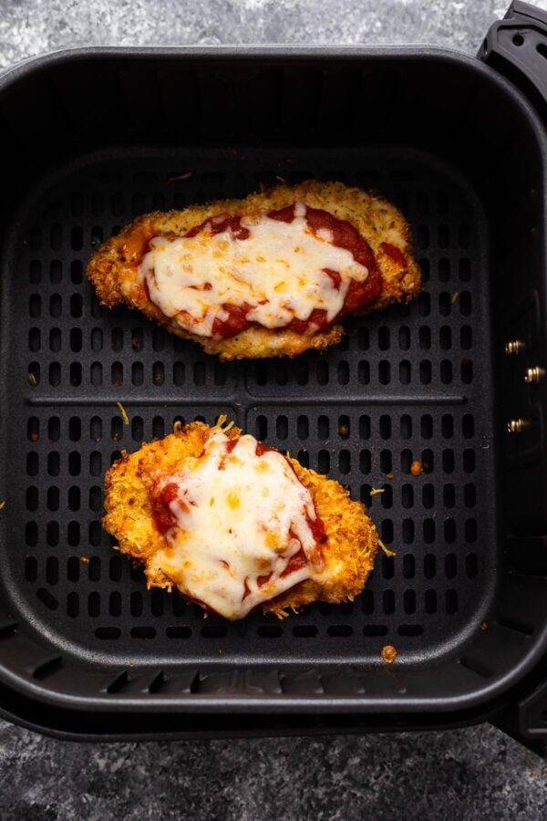 chicken parm in the air fryer after cooking through