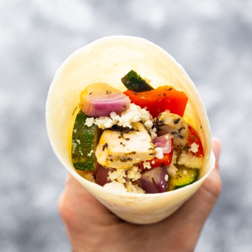 Vegetarian Greek Vegetable and Feta Wrap Recipe