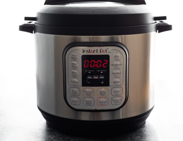 instant pot with 2 minutes on the timer