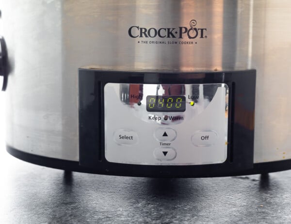 slow cooker with low 4 hours on the timer