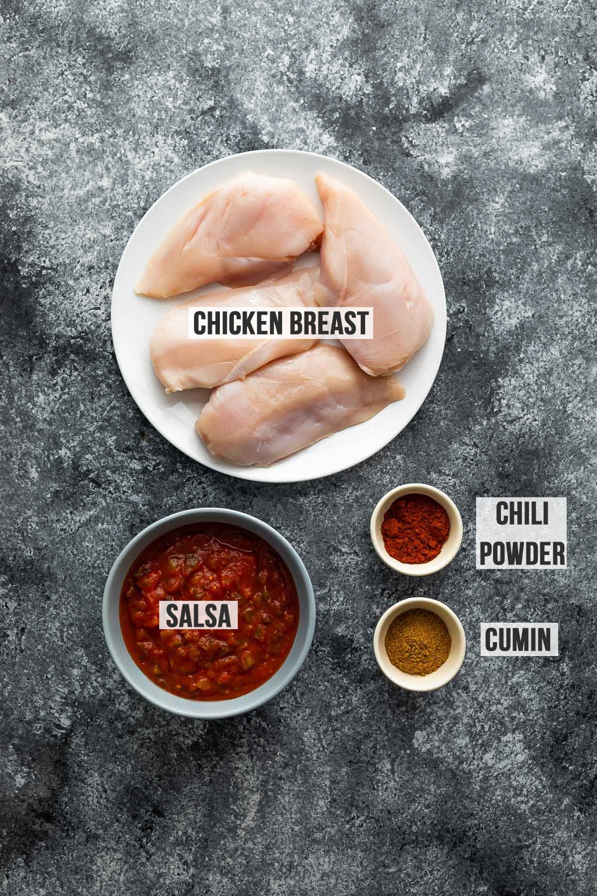 ingredients required to make slow cooker salsa chicken