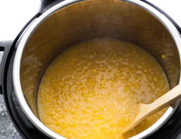 red lentils in instant pot after cooking through