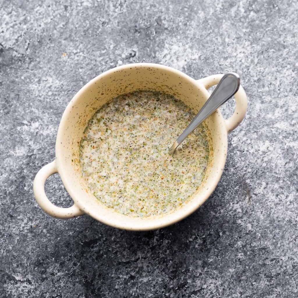 breadcrumb and milk mixture in bowl