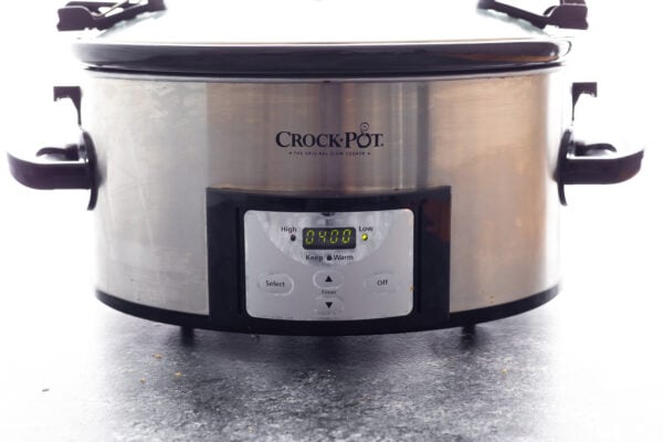 slow cooker with 4 hours on low set