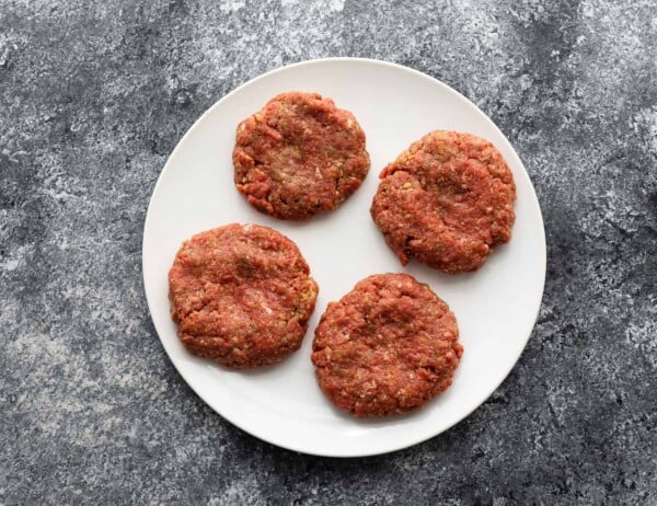patties for air fryer burgers on plate