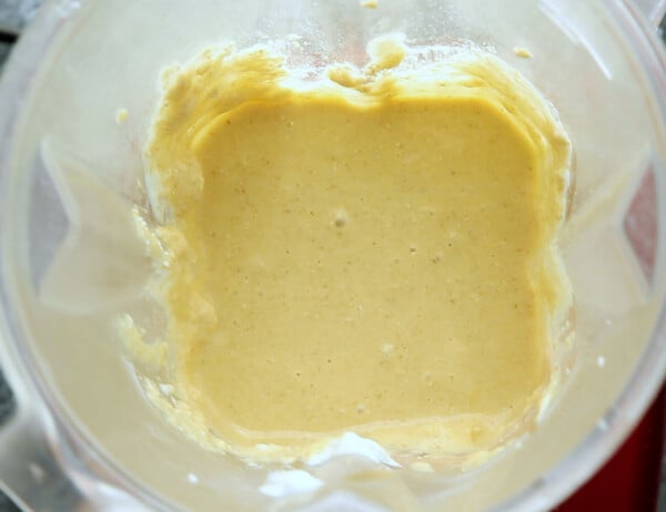 pancake mixture blended up in blender