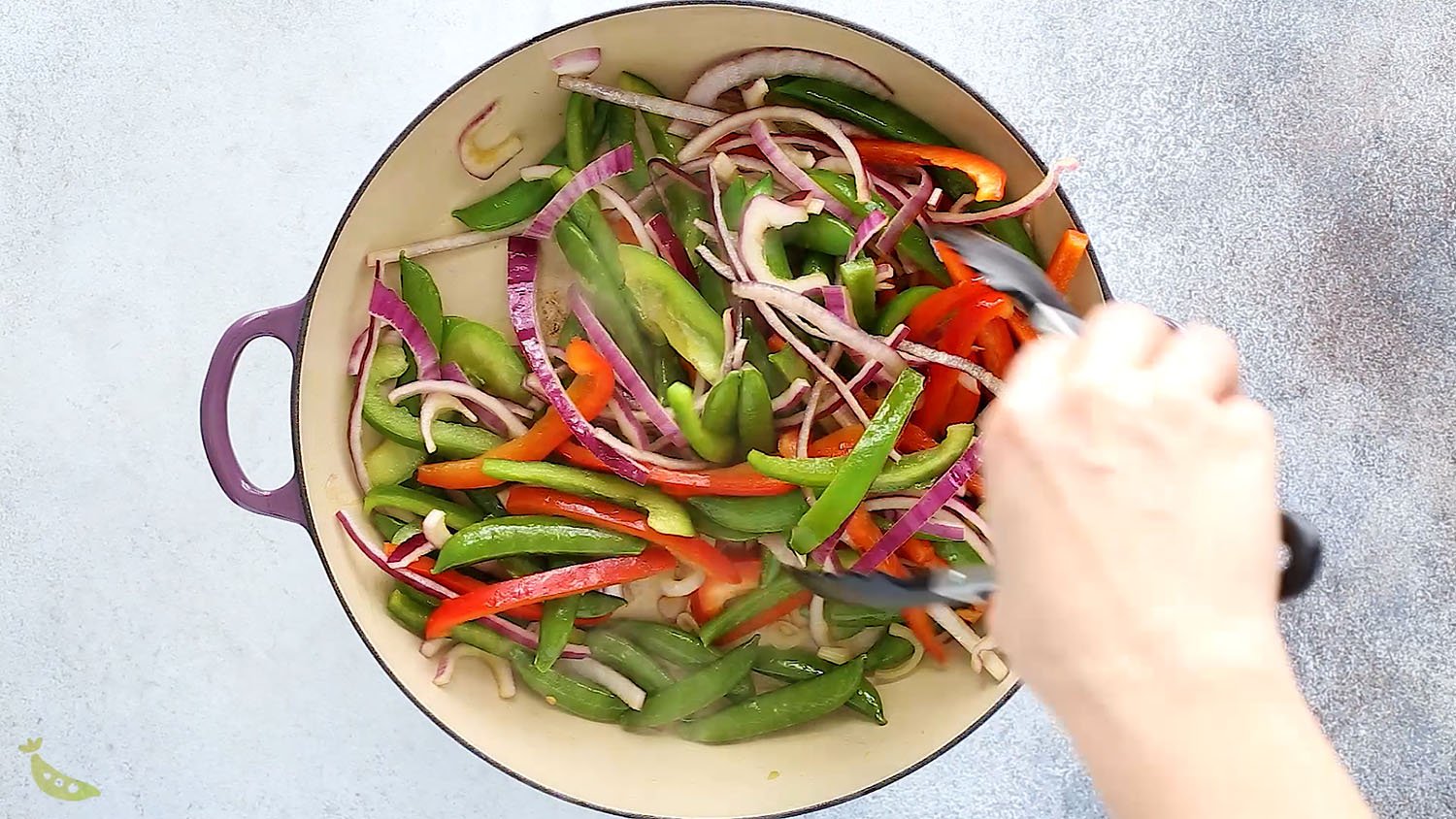 cooking vegetables for shrimp stir fry