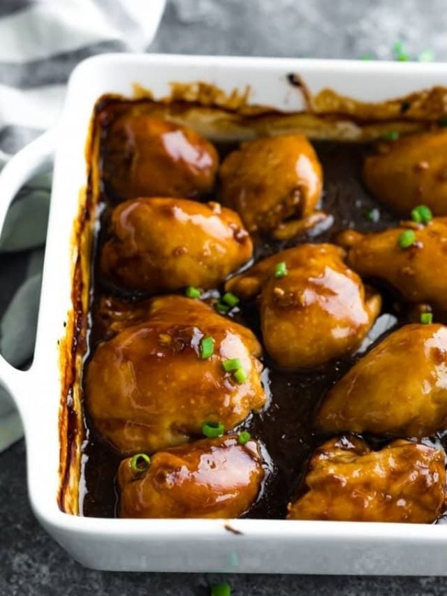 Baked Honey Garlic Chicken Thighs Sweet Peas and Saffron