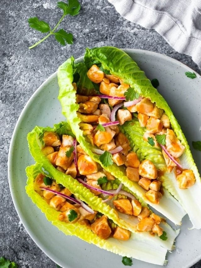 Barbecue Chicken Lettuce wraps - Sweet Peas and Saffron