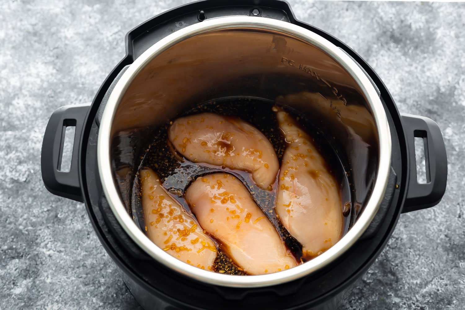uncooked teryaki chicken in the instant pot