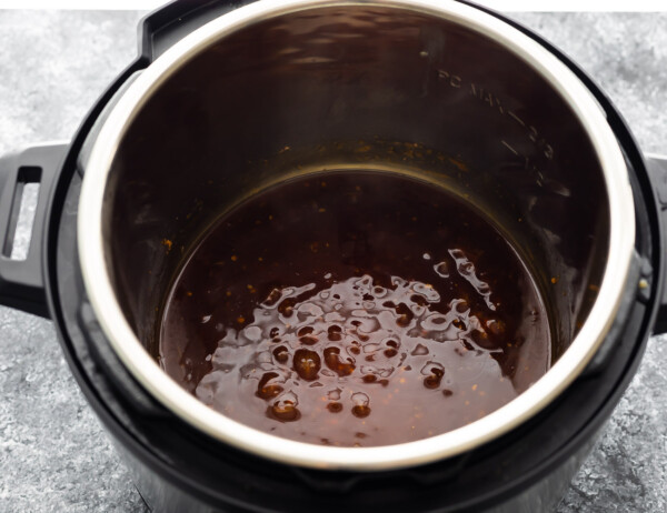 simmering teriyaki sauce in instant pot