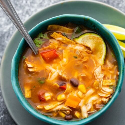 Instant Pot Chicken Tortilla Soup - Sweet Peas and Saffron