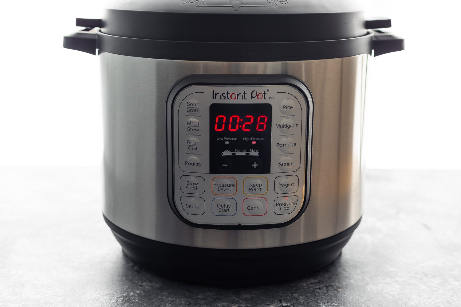 instant pot with 28 minutes on the timer