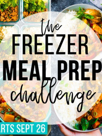 collage image that says 'the freezer meal prep challenge'