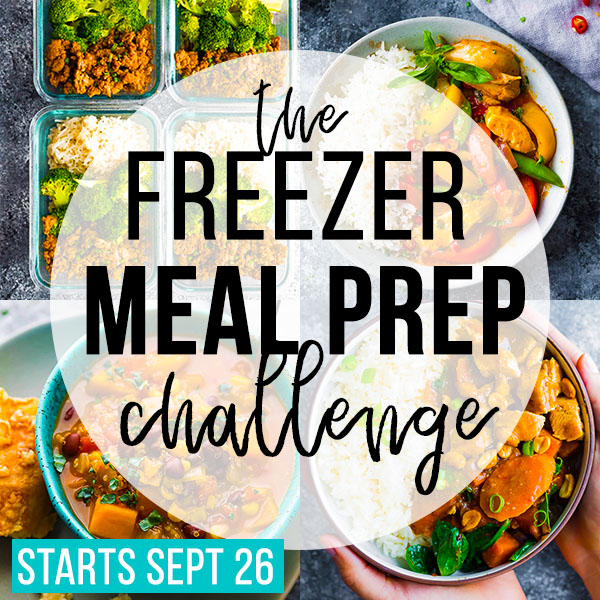 collage image that says 'the freezer meal prep challenge'