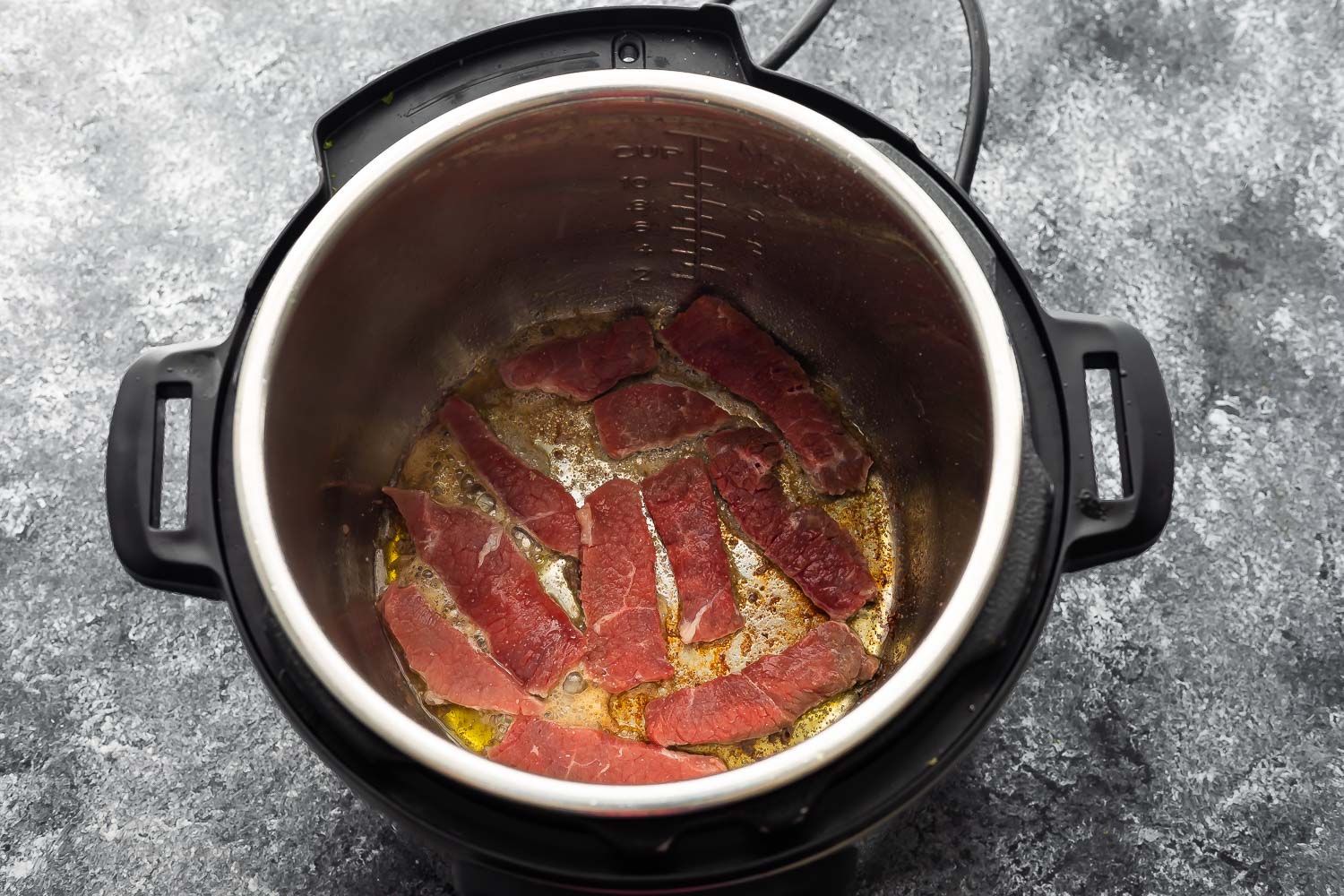 sauteeing beef strips in the instant pot