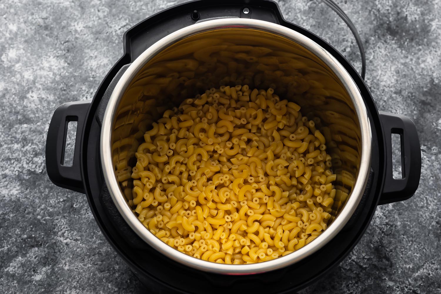 macaroni in the instant pot after cooking through
