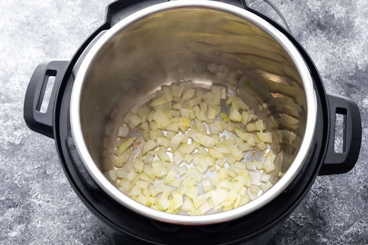 sauteeing onions in the instant pot