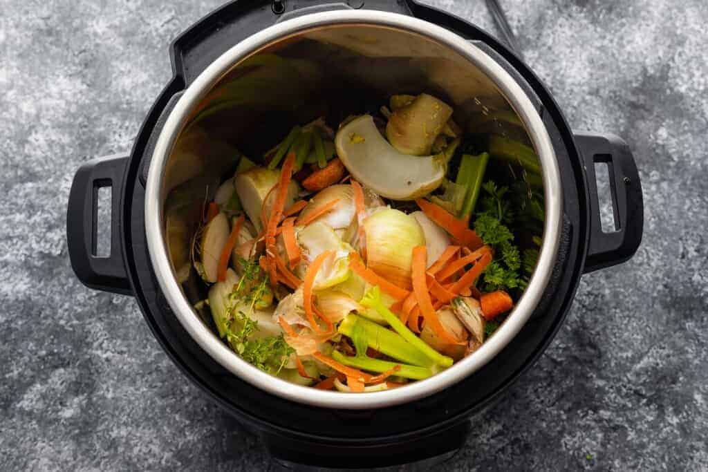 Instant Pot Vegetable Stock Sweet Peas and Saffron