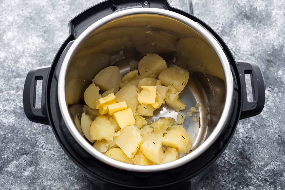 butter and potatoes in instant pot