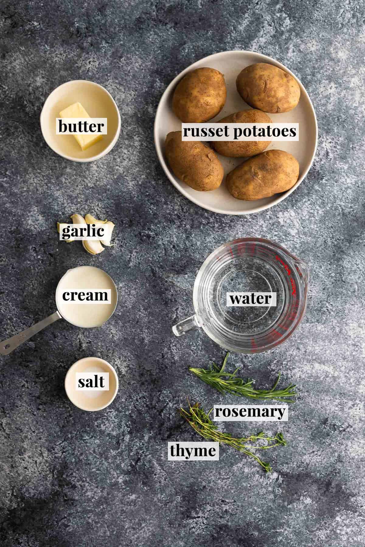 ingredients required to make mashed potatoes