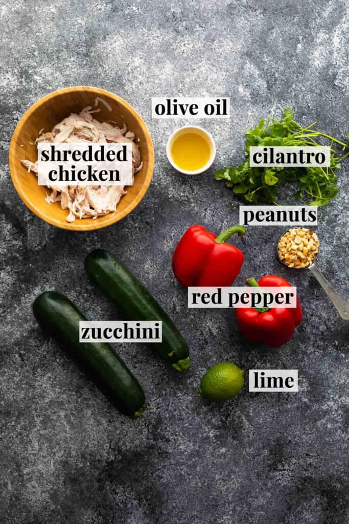 ingredients for peanut chicken zucchini noodles