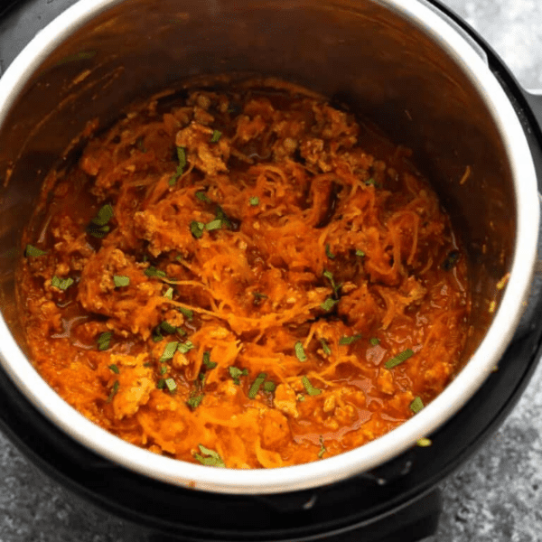 Instant pot spaghetti squash with meat sauce