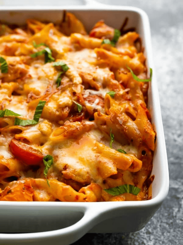 Chicken Caprese Pasta Bake - Sweet Peas and Saffron