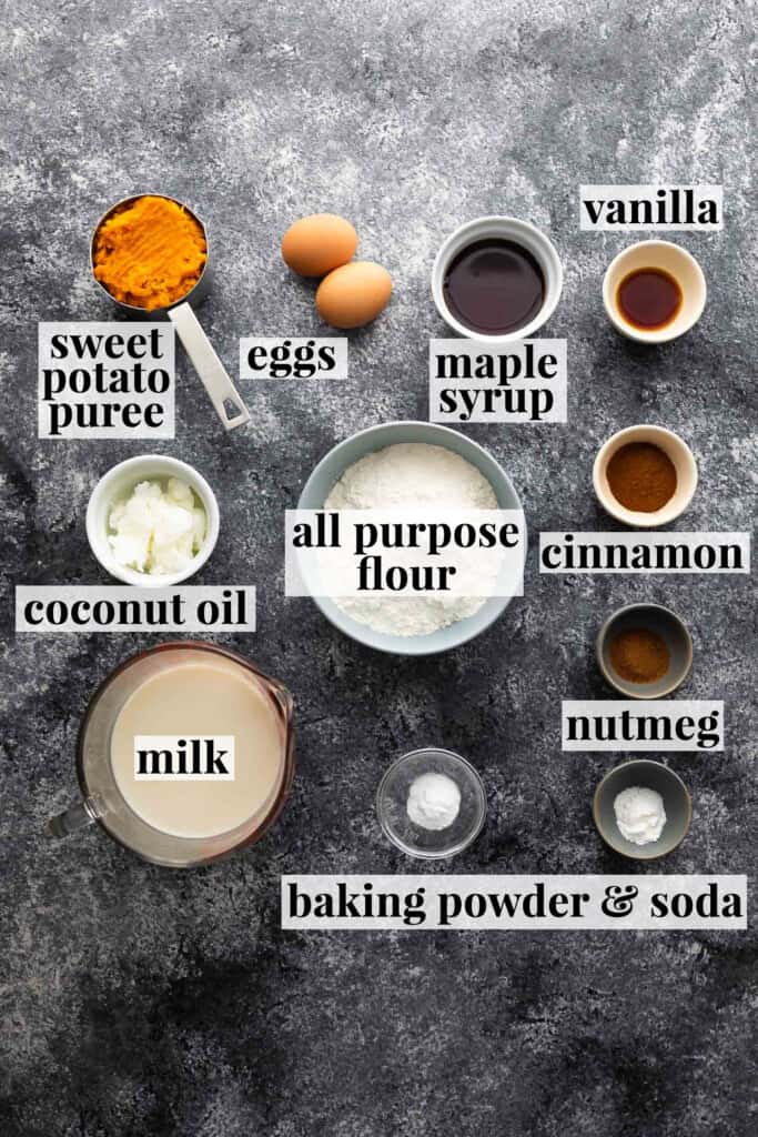 ingredients required to make sweet potato pancakes
