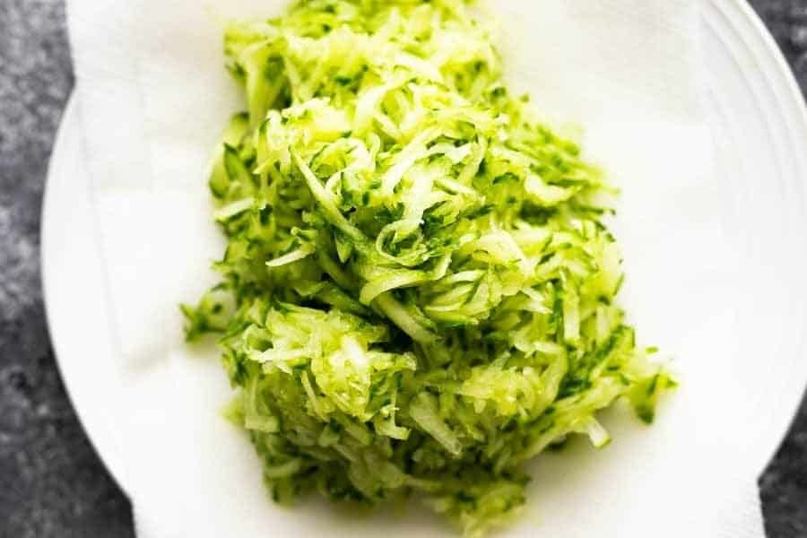 shredded cucumber for tzatziki recipe