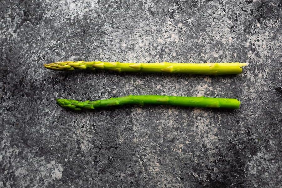 image showing how to cook asparagus before and after