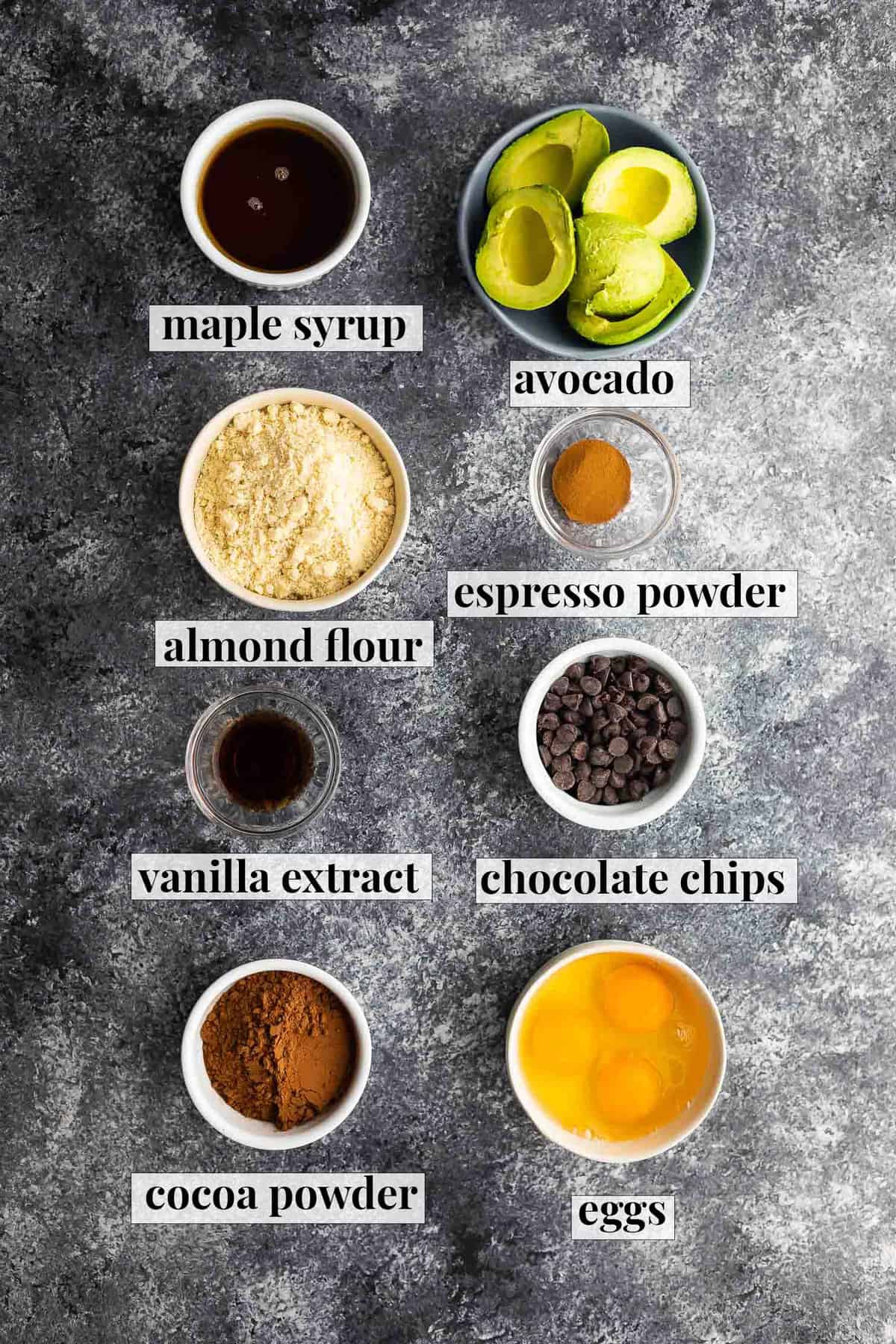 Avocado Brownies Ingredients