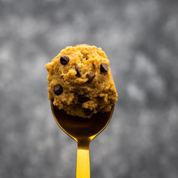 Chickpea Cookie Dough served on spoon