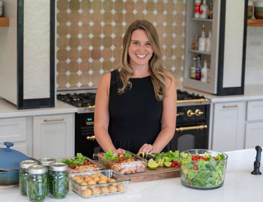 photo of annie meal prepping ingredients