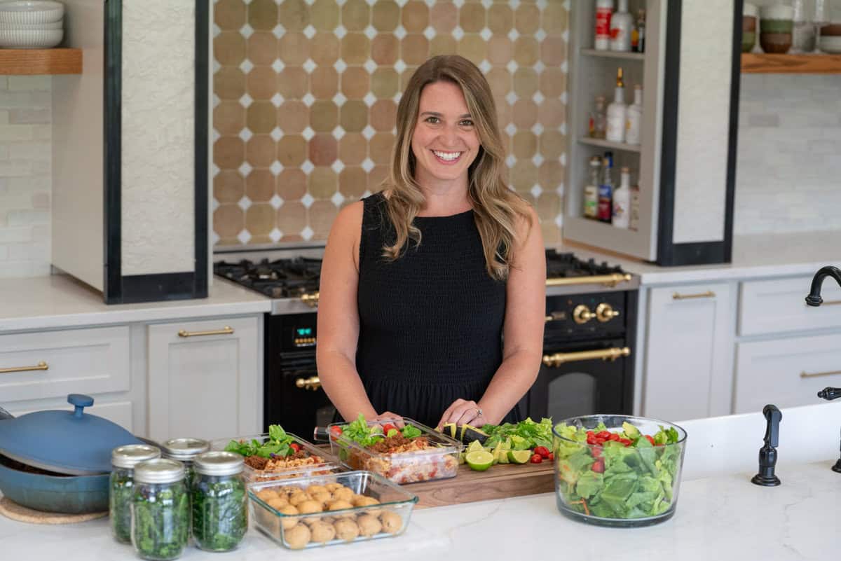 photo of annie meal prepping ingredients