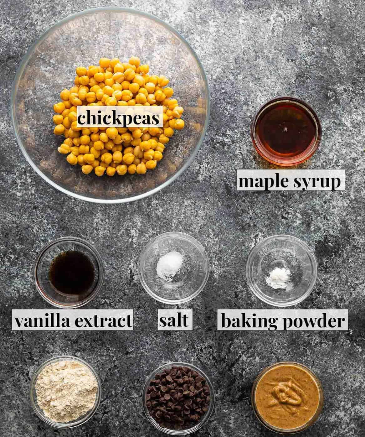 ingredients used for chickpea cookie dough